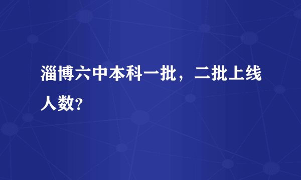 淄博六中本科一批，二批上线人数？