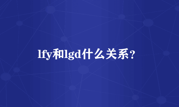 lfy和lgd什么关系？