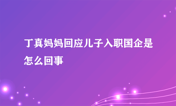 丁真妈妈回应儿子入职国企是怎么回事