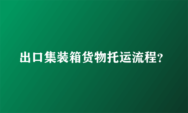 出口集装箱货物托运流程？