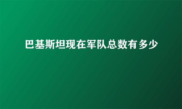 巴基斯坦现在军队总数有多少