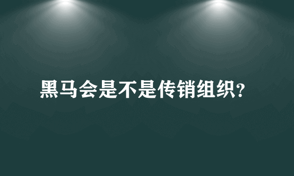 黑马会是不是传销组织？