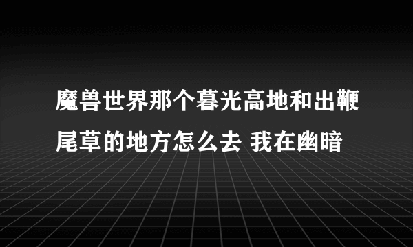 魔兽世界那个暮光高地和出鞭尾草的地方怎么去 我在幽暗