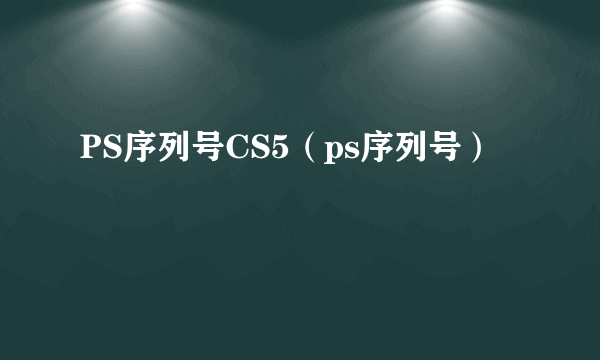 PS序列号CS5（ps序列号）