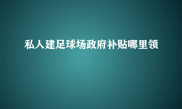 私人建足球场政府补贴哪里领