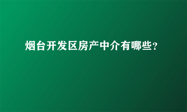 烟台开发区房产中介有哪些？