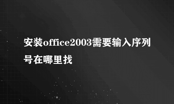 安装office2003需要输入序列号在哪里找