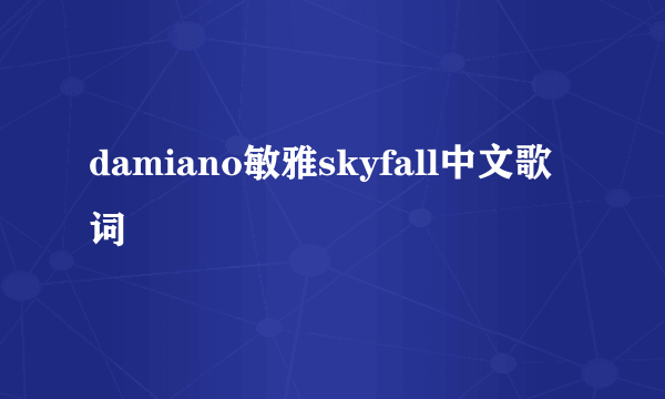 damiano敏雅skyfall中文歌词