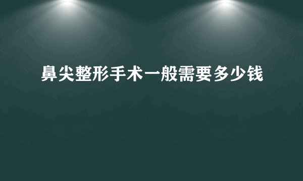 鼻尖整形手术一般需要多少钱