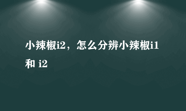 小辣椒i2，怎么分辨小辣椒i1 和 i2