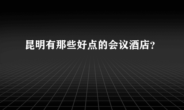 昆明有那些好点的会议酒店？