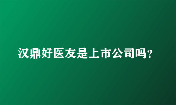 汉鼎好医友是上市公司吗？