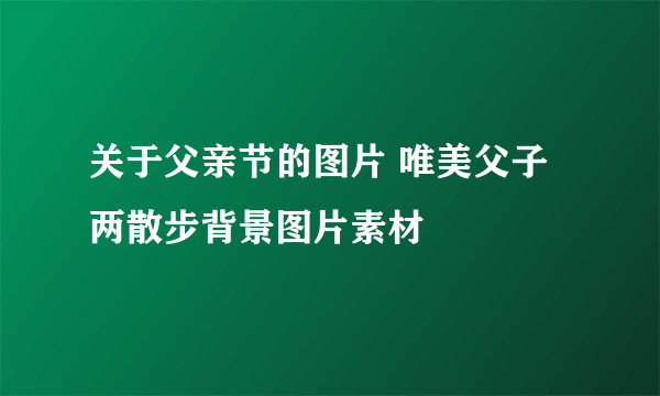 关于父亲节的图片 唯美父子两散步背景图片素材