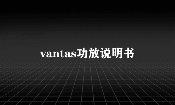 vantas功放说明书