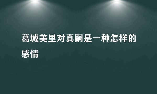 葛城美里对真嗣是一种怎样的感情