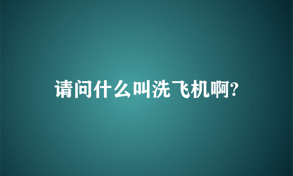 请问什么叫洗飞机啊?