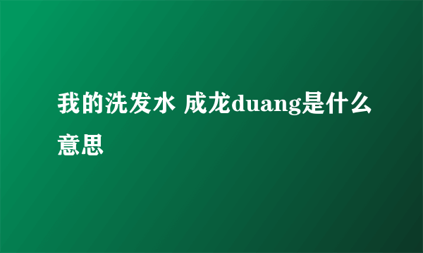 我的洗发水 成龙duang是什么意思