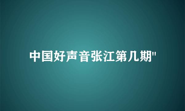 中国好声音张江第几期