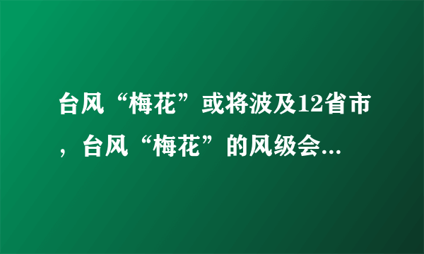 台风“梅花”或将波及12省市，台风“梅花”的风级会有多大？