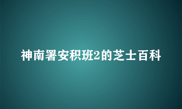 神南署安积班2的芝士百科