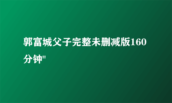 郭富城父子完整未删减版160分钟