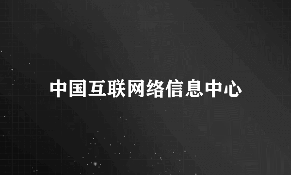 中国互联网络信息中心