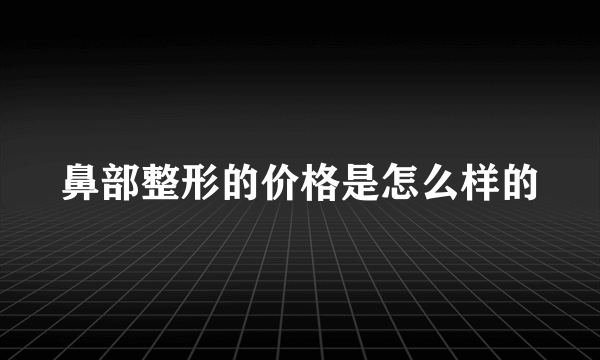 鼻部整形的价格是怎么样的