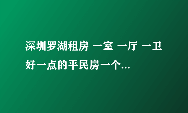 深圳罗湖租房 一室 一厅 一卫 好一点的平民房一个月大概要多少钱啊，