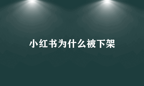 小红书为什么被下架