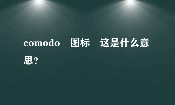 comodo　图标　这是什么意思？