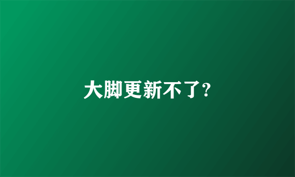 大脚更新不了?