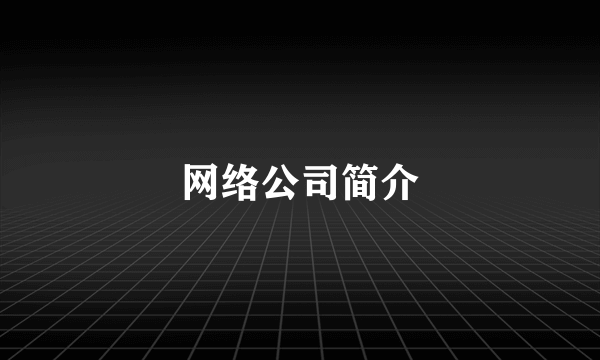 网络公司简介