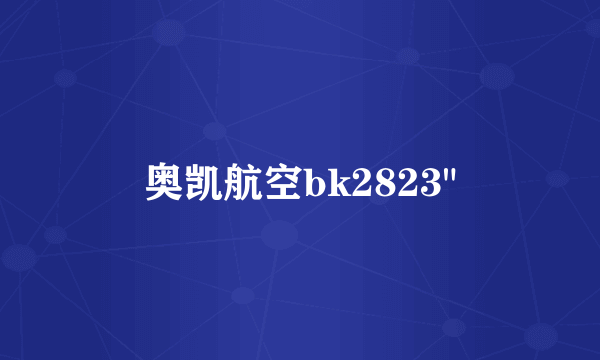 奥凯航空bk2823