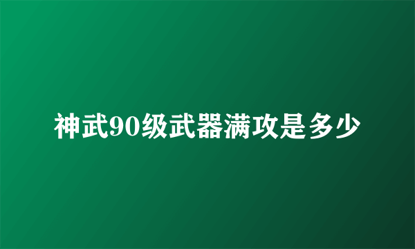 神武90级武器满攻是多少