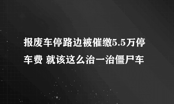 报废车停路边被催缴5.5万停车费 就该这么治一治僵尸车