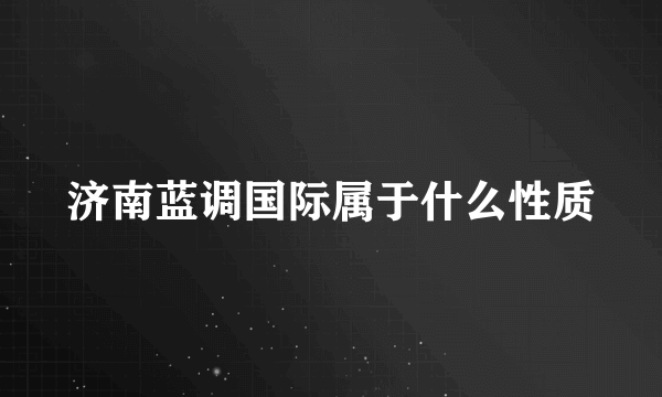 济南蓝调国际属于什么性质