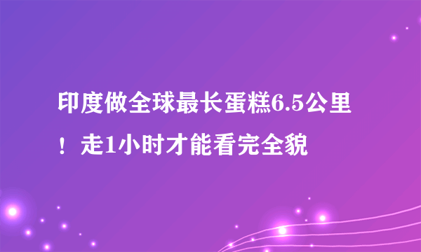 印度做全球最长蛋糕6.5公里！走1小时才能看完全貌