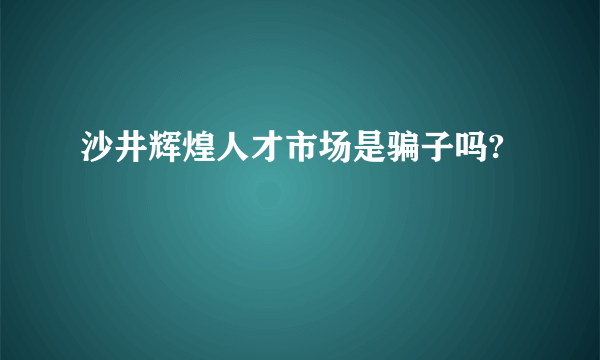 沙井辉煌人才市场是骗子吗?