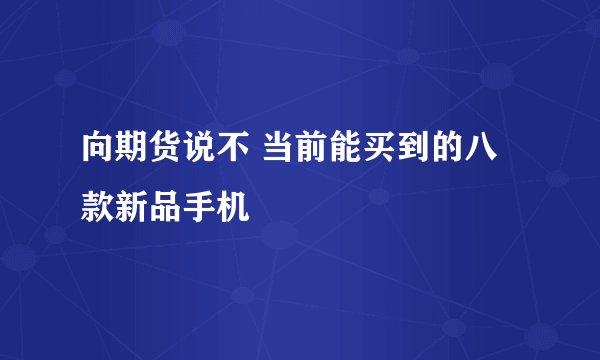 向期货说不 当前能买到的八款新品手机