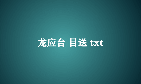 龙应台 目送 txt