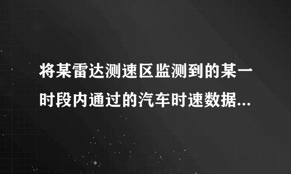 将某雷达测速区监测到的某一时段内通过的汽车时速数据 整理,得到其频数分布表与直方图(未完成):(1)请你把频数分布表中的数据填写完整;(2)补全频数分布直方图.