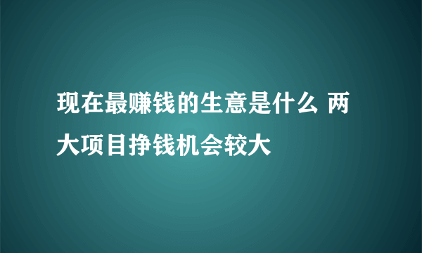 现在最赚钱的生意是什么 两大项目挣钱机会较大