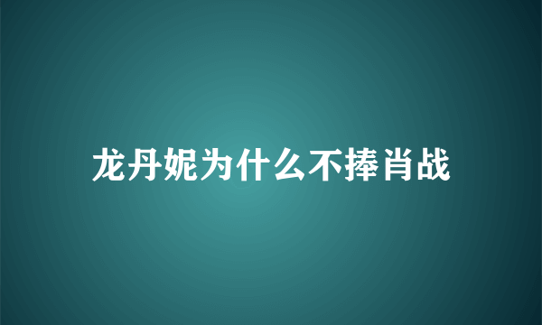 龙丹妮为什么不捧肖战