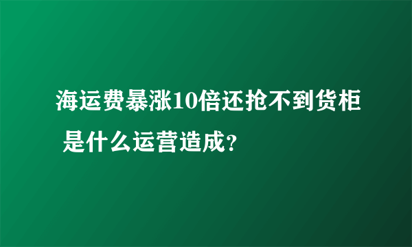 海运费暴涨10倍还抢不到货柜 是什么运营造成？