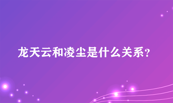 龙天云和凌尘是什么关系？