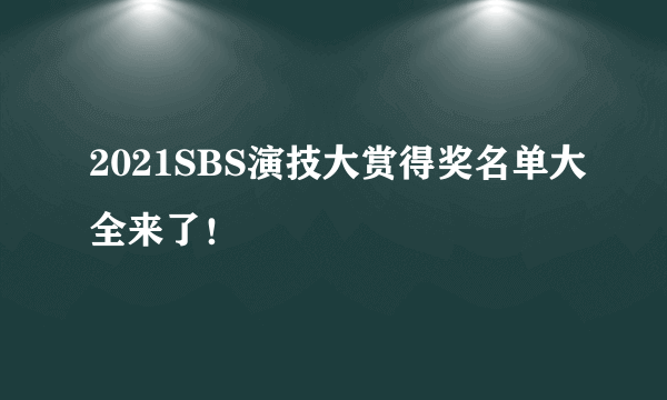 2021SBS演技大赏得奖名单大全来了！