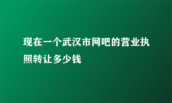 现在一个武汉市网吧的营业执照转让多少钱