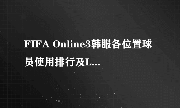 FIFA Online3韩服各位置球员使用排行及LP球员详解