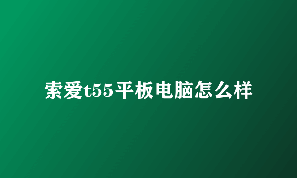 索爱t55平板电脑怎么样