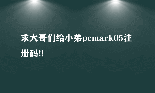 求大哥们给小弟pcmark05注册码!!